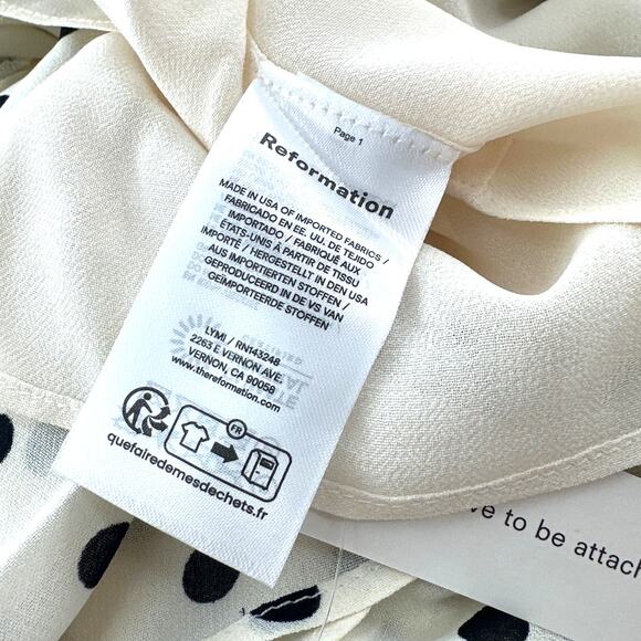 REFORMATION Portofino Laine Polka Dot Dress Size 2 - Picture 10 of 12